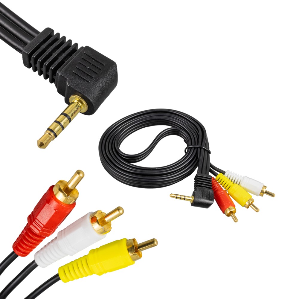 AV Cable 3.5 mm Jack to 3 RCA Audio Video Short Jack