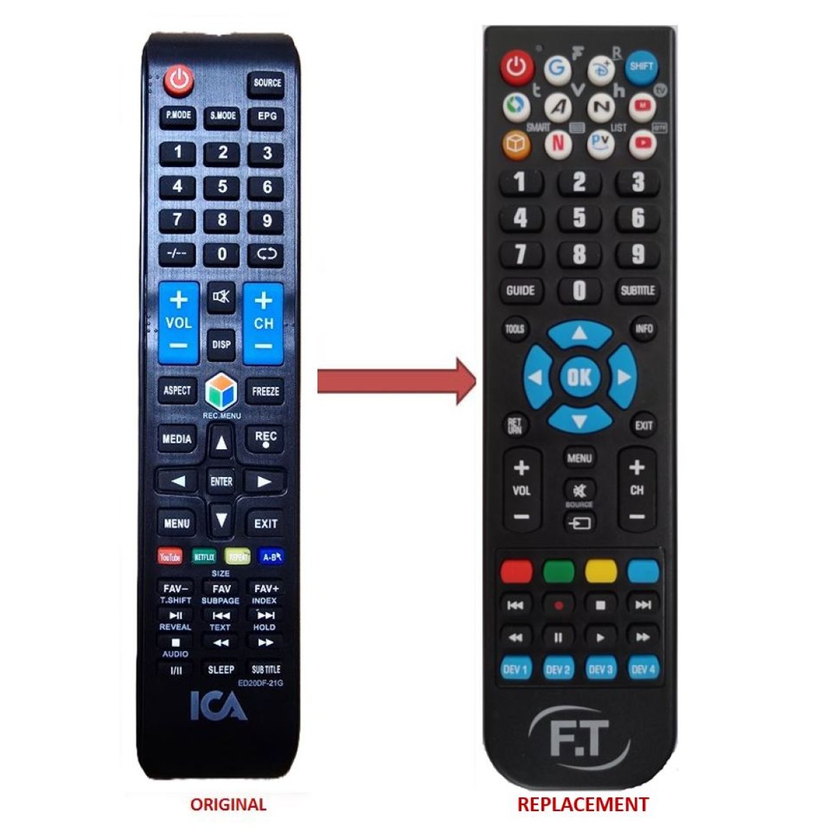 ICA ED20DF-21G REPLACEMENT REMOTE CONTROL
