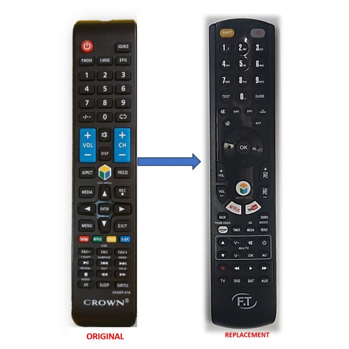 CROWN ED20DF-21G REPLACEMENT REMOTE CONTROL