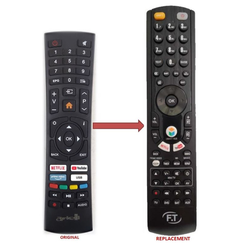 KYDOS & ARIELLI SMART TV REPLACEMENT REMOTE CONTROL