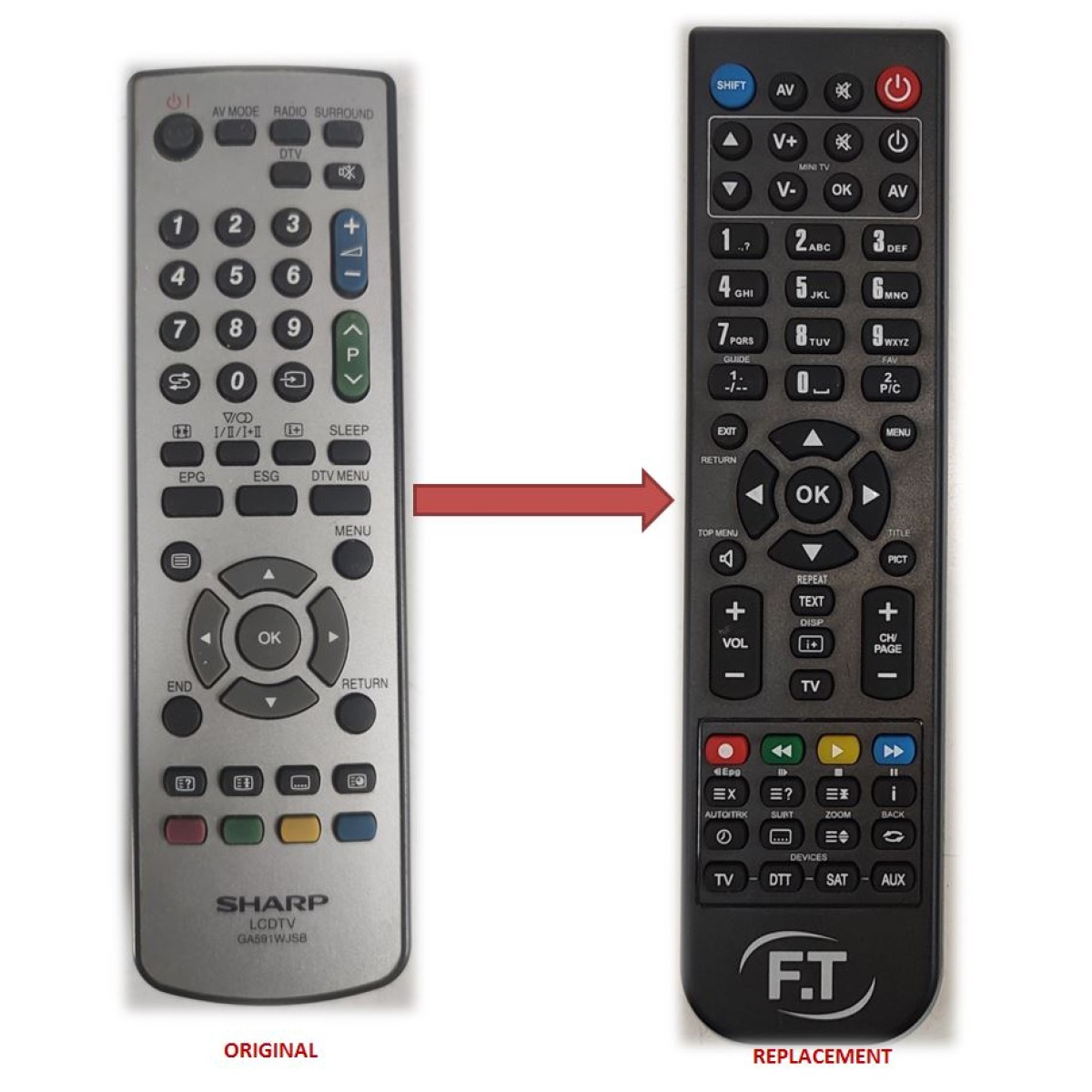 SHARP 32" REPLACEMENT REMOTE CONTROL