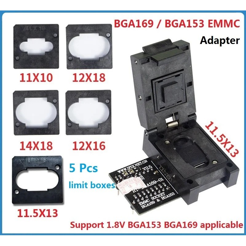 BGA153 EMMC Adapter V2.5 with 4Pcs BGA Bounding