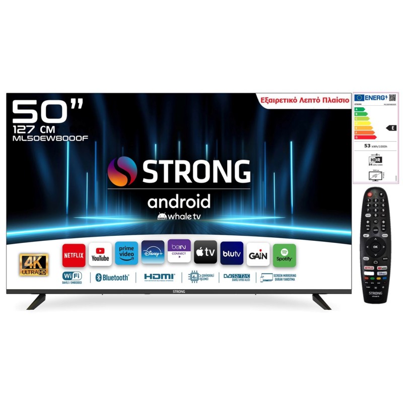 STRONG ML50EW8000F 4K ANDROID WHALE SMART ULTRA HD LED TV