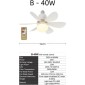 40W E27 Φωτιστικό Οροφής LED με Ανεμιστήρα και Τηλεχειριστήριο