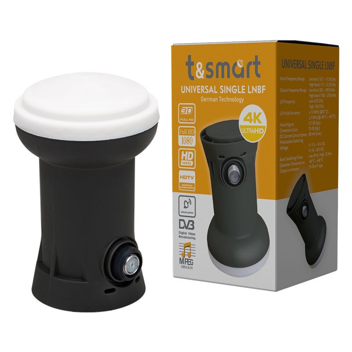 T&SMART 0.1 UHD 4K Universal Single LNB