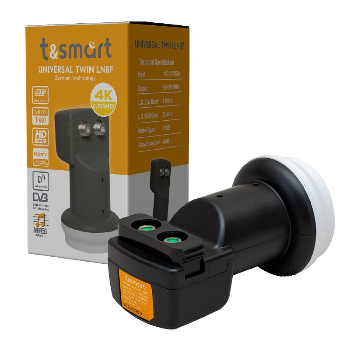 T&SMART 0.1 UHD 4K UNIVERSAL TWIN LNB