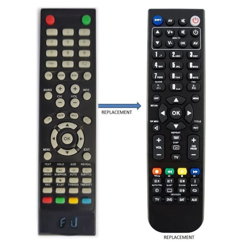 F&U LED TV REPLACEMENT REMOTE CONTROL