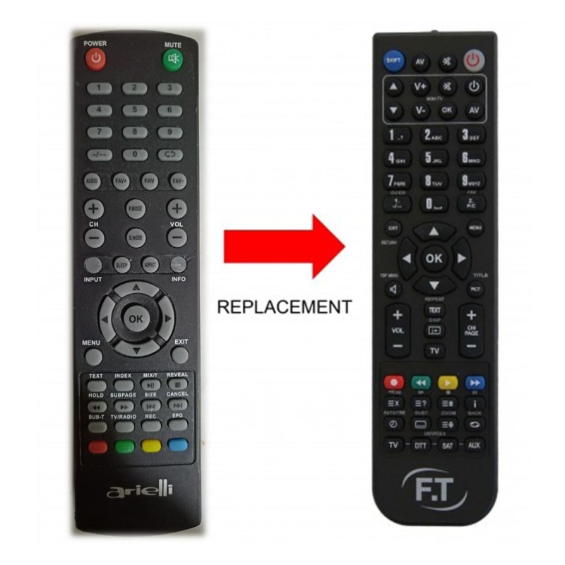 ARIELLI 32/42A114T2 REPLACEMENT REMOTE CONTROL