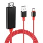 POWERMASTER PM-6019 USB Type-C To HDMI + USB Converter Cable 2m