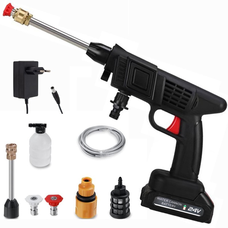 POWERMASTER PM-7728 Φορητό Πιεστικό Πλυστικό Μπαταρίας με Πίεση 30bar