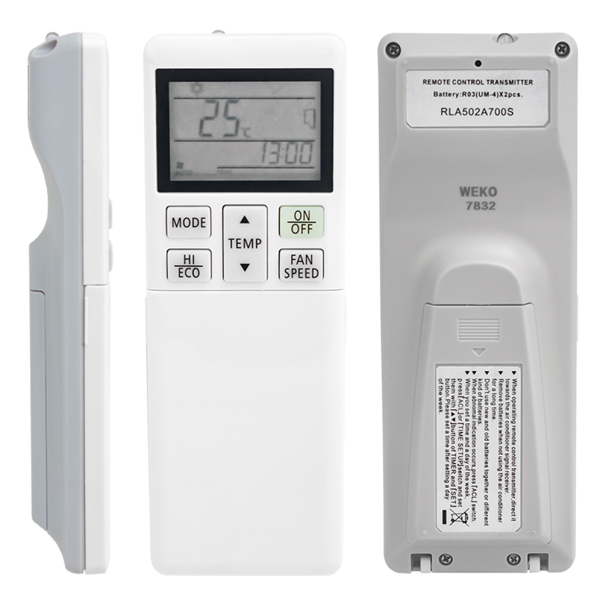 MITSUBISHI RLA502A700S A/C Remote Control