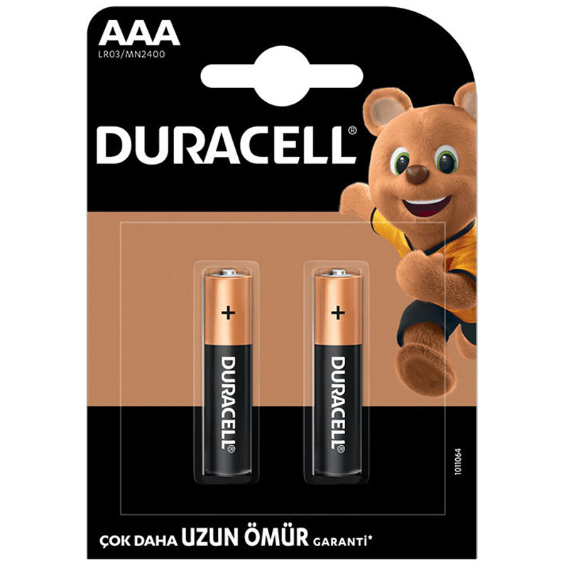 DURACELL ALKALINE BATTERY LR03AAA BLISTER 2