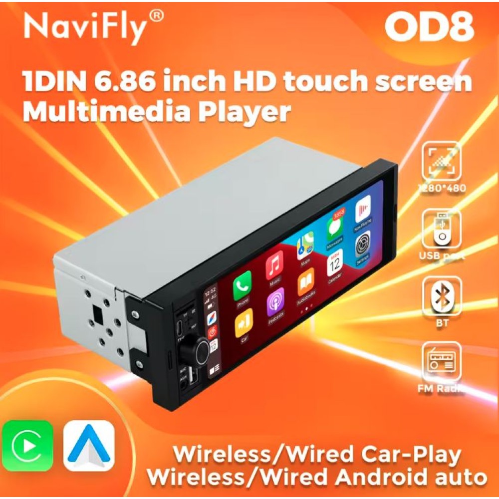 NAVIFLY OD8+CAM RADIO-USB-SD-FM-AUX-BLUETOOTH-ANDROID