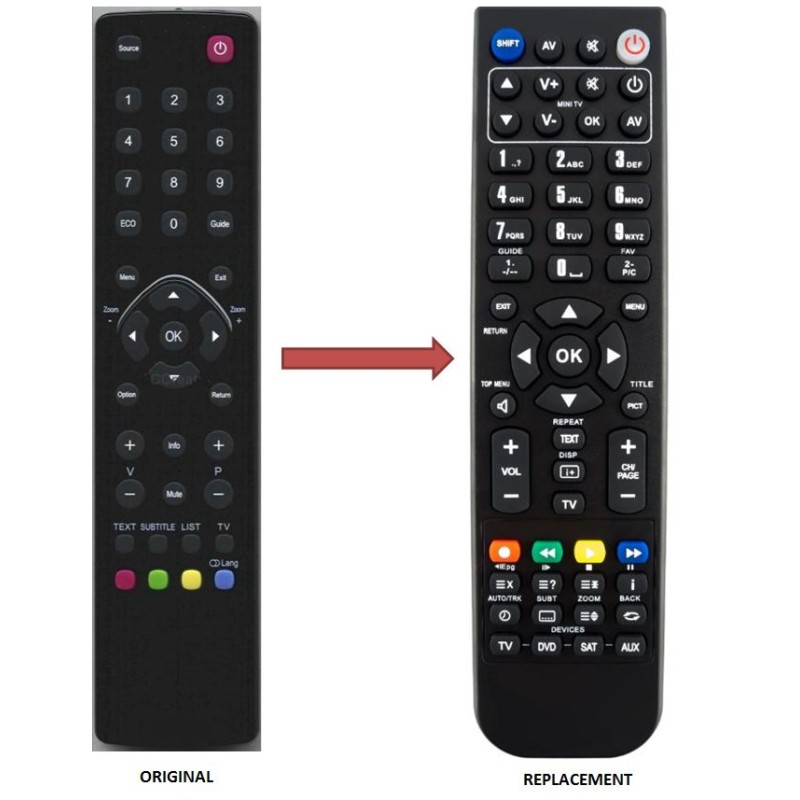 TCL & TESLA LED TV REPLACEMENT REMOTE CONTROL