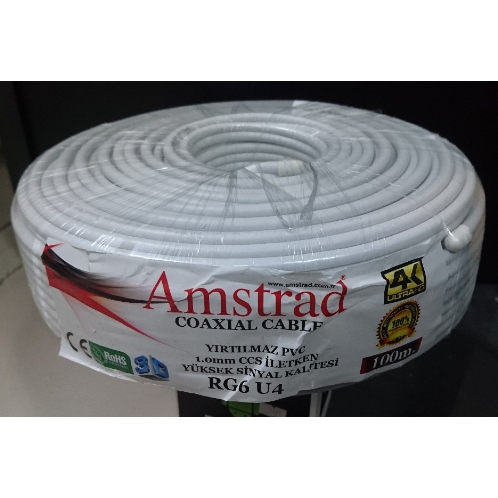 AMSTRAD COAXIAL CABLE RG6U4 100M