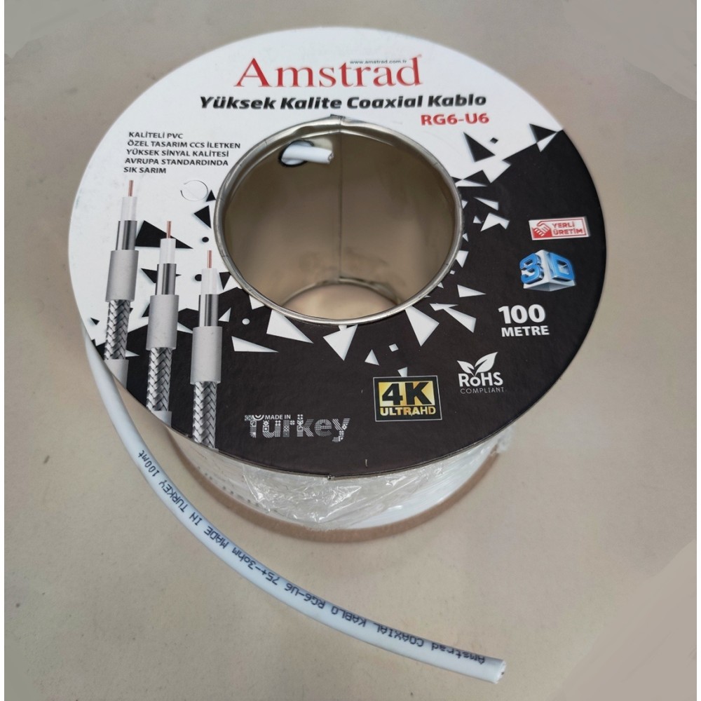 AMSTRAD COAXIAL CABLE RG6U6 100M. 64 WIRE