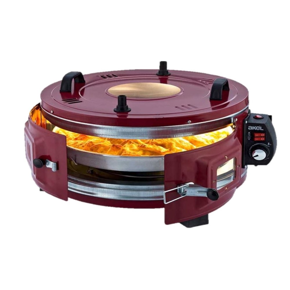 AKEL AF220 GROSS ROUND RED OVEN WITH THERMOSTAT
