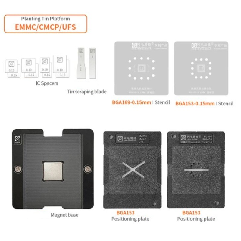 EMMC BGA REBALLING SET 2PCS STENCIL