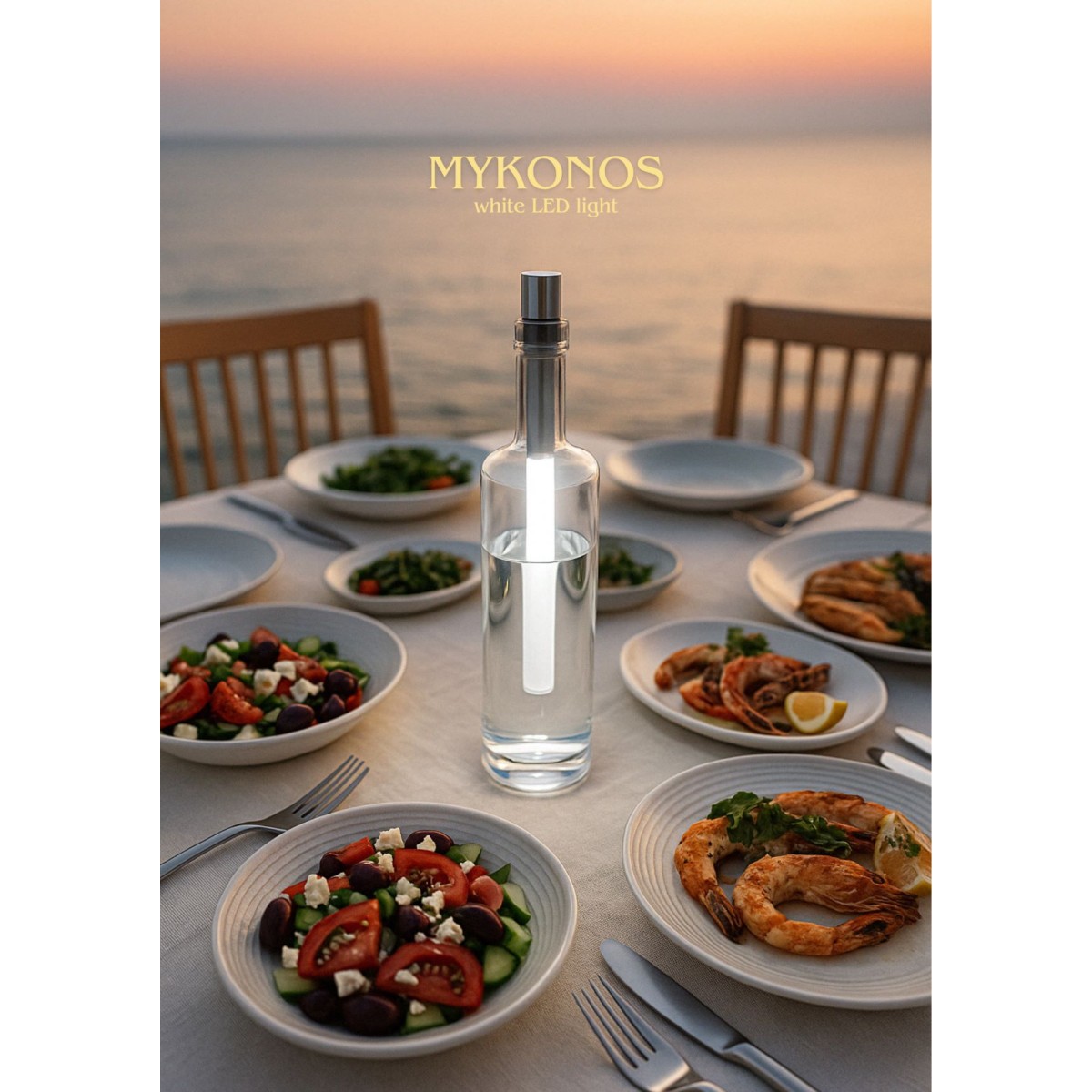 BOTTLELIGHT MYKONOS Φωτιστικό για Μπουκάλια με Λευκό LED