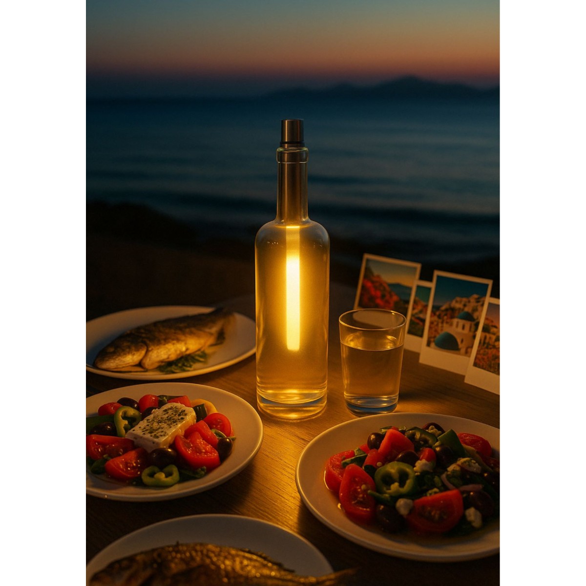 BOTTLELIGHT SANTORINI Φωτιστικό για Μπουκάλια με Θερμό Λευκό LED