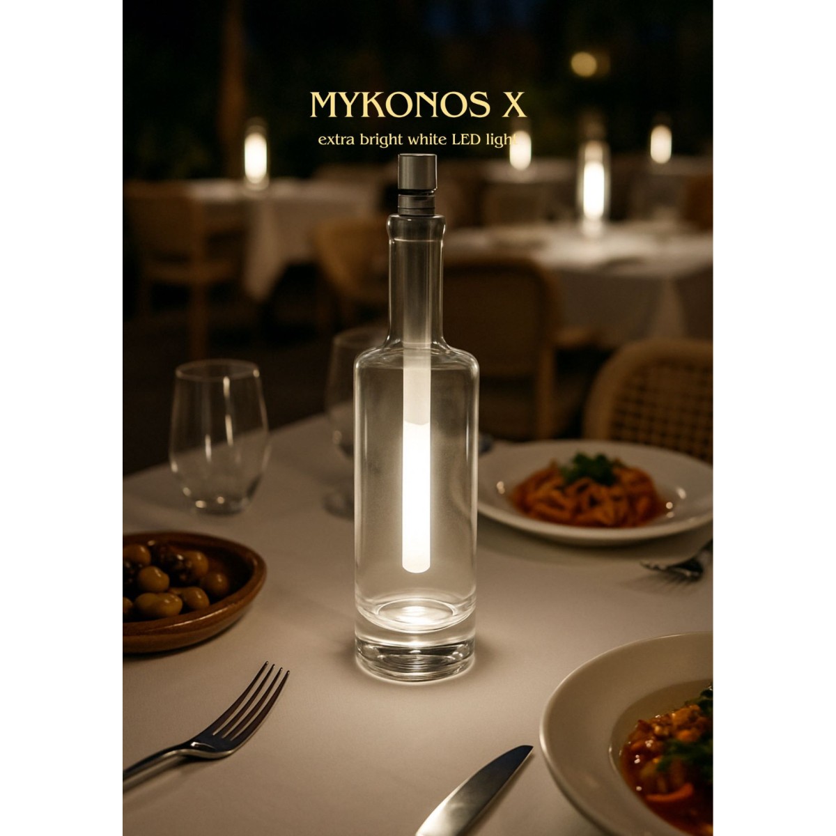 BOTTLELIGHT MYKONOS X Φωτιστικό για Μπουκάλια με Έξτρα Φωτεινό Λευκό LED