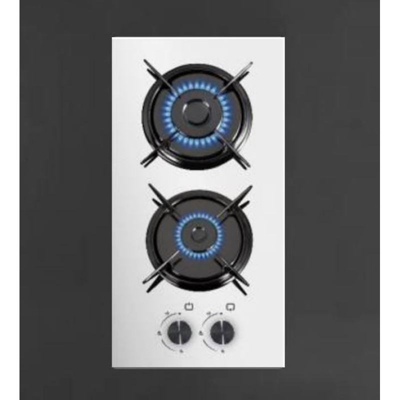 KUMTEL C3-20F WHITE GLASS DOMINO BUILT-IN COOKER