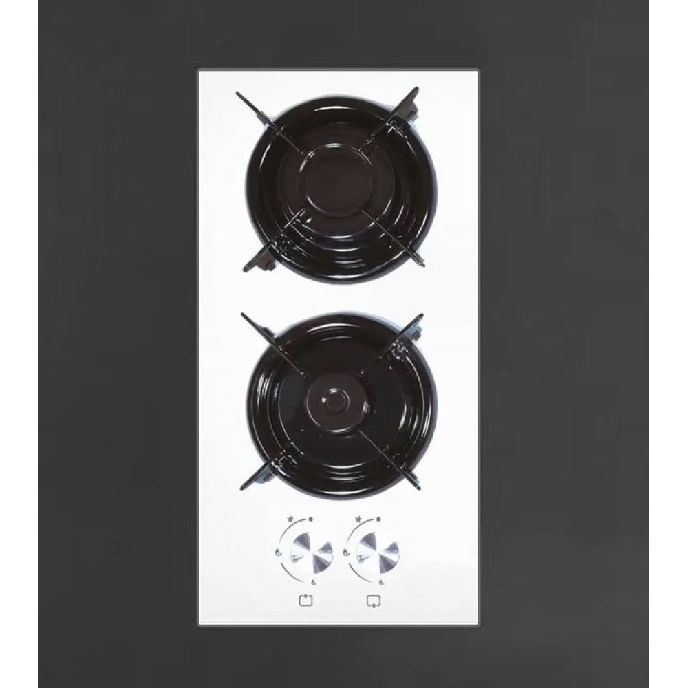 KUMTEL C3-20F WHITE GLASS DOMINO BUILT-IN COOKER