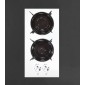 KUMTEL C3-20F WHITE GLASS DOMINO BUILT-IN COOKER