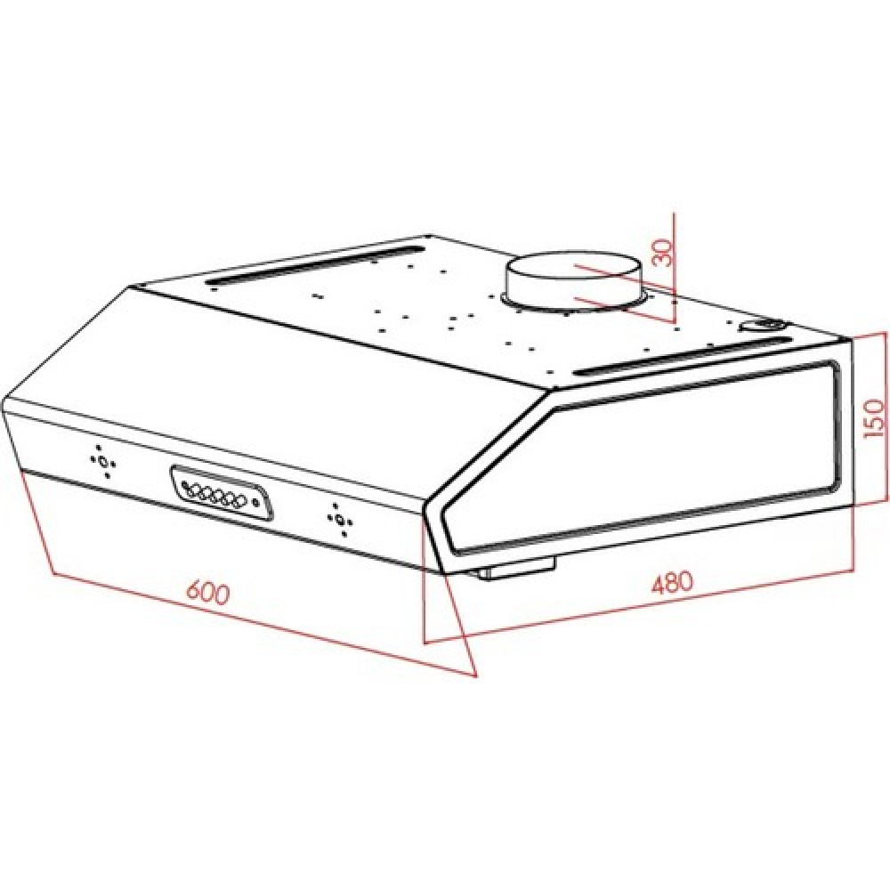 KUMTEL DK6-711 COOKER HOOD BLACK