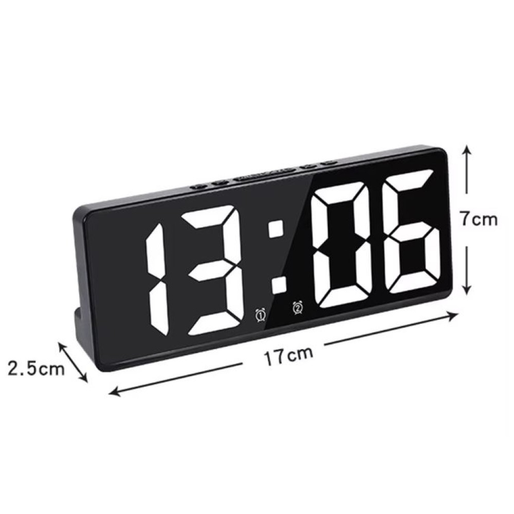 Διακοσμητικό Επιτραπέζιο Ρολόι Μαύρη Βάση Λευκό Φως