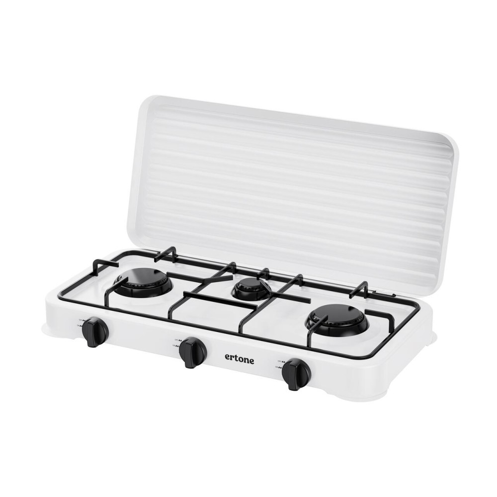 ERTONE ERT-218AB Εστία Υγραερίου Λευκό με 3 Μάτια