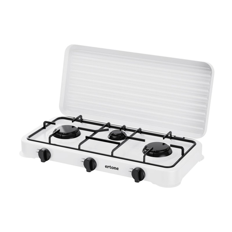 ERTONE ERT-218AB Εστία Υγραερίου Λευκό με 3 Μάτια