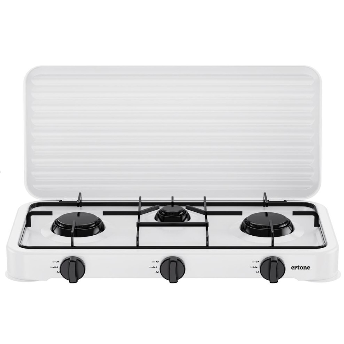 ERTONE ERT-218AB Εστία Υγραερίου Λευκό με 3 Μάτια