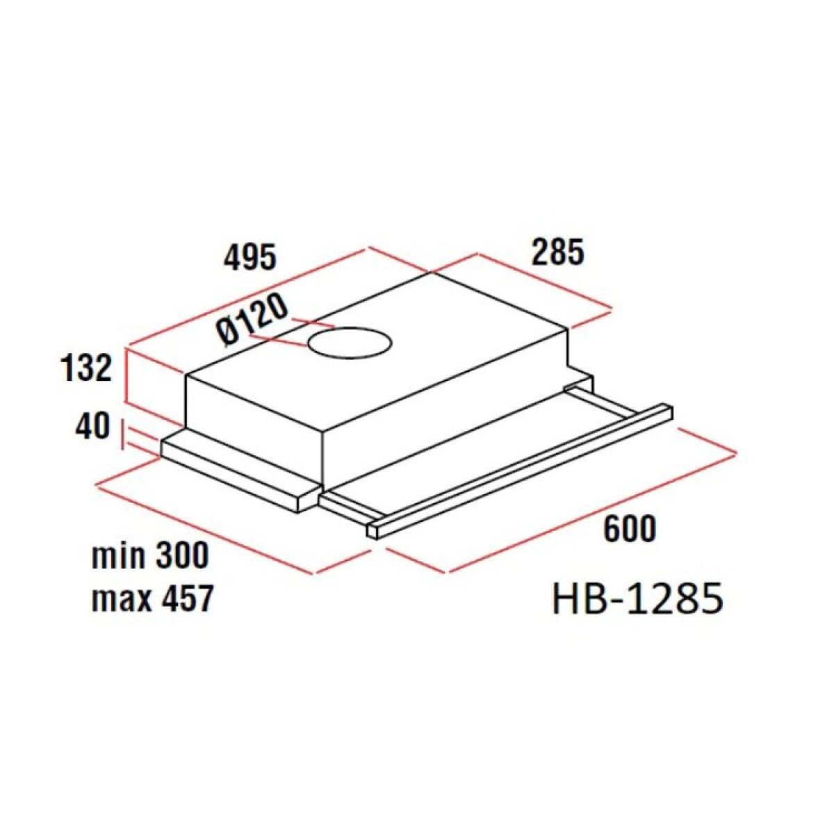 HAUSBERG HB-1285INOX Αποροφητήρα Κουζίνας