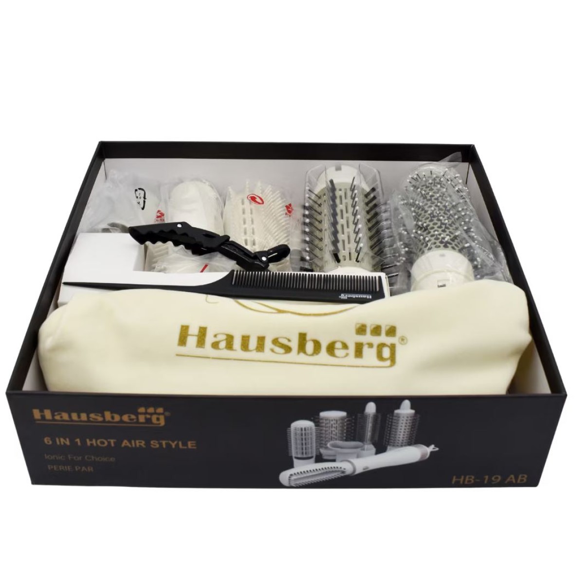 HAUSBERG HB-19AB Ηλεκτρική Βούρτσα Μαλλιών Με 6 Αξεσουάρ