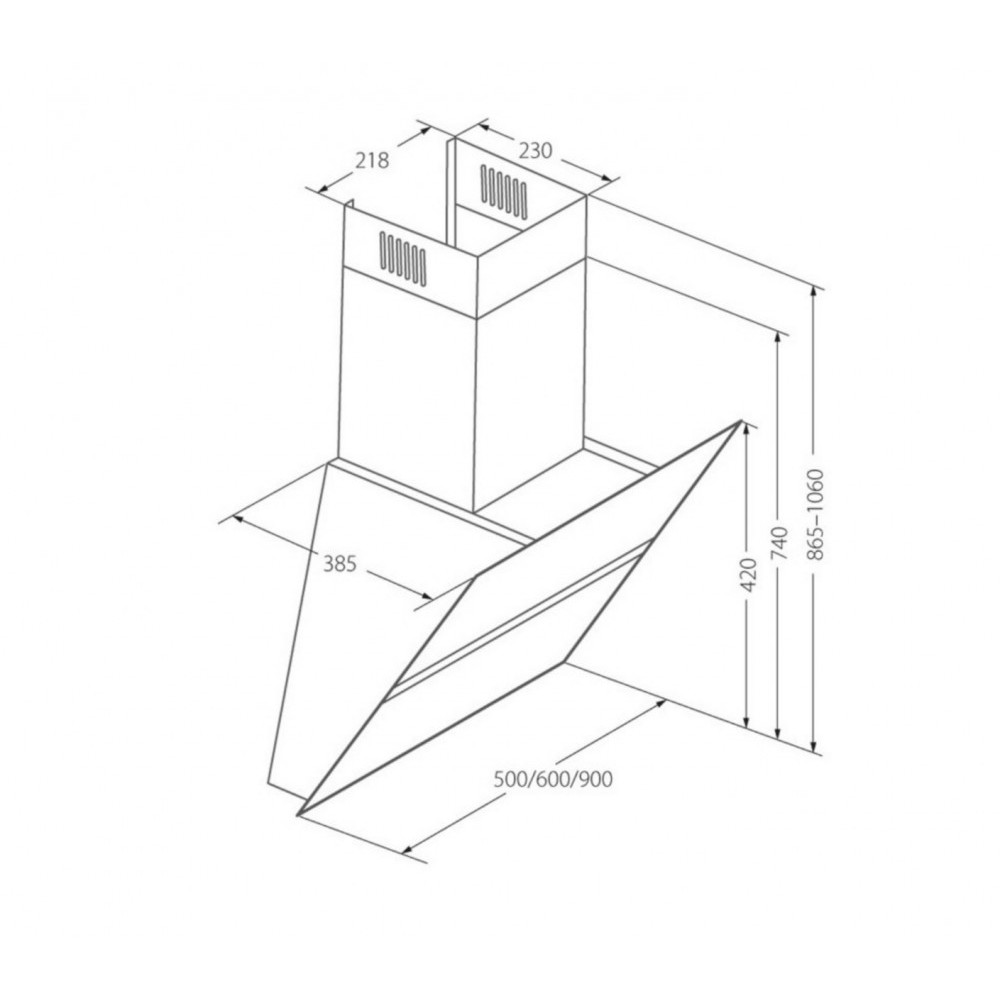 HAUSBERG HB-2285AB CHIMNEY HOOD 60CM WHITE