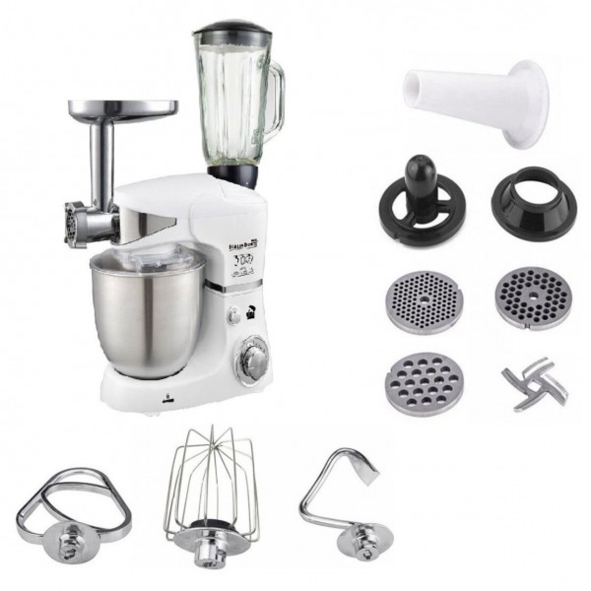 HAUSBERG HB-7605AB 1000W 3-σε-1 Επεξεργαστής Τροφίμων (Μίξερ / Μπλέντερ / Κρεατομηχανή)