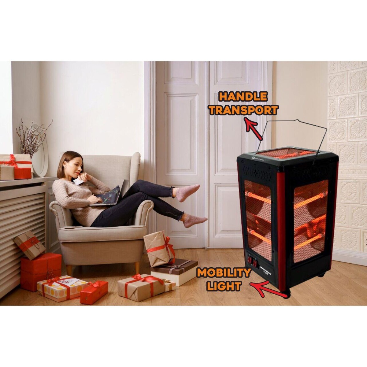 HAUSBERG HB-8802NG QUARTZ HEATER 2200W