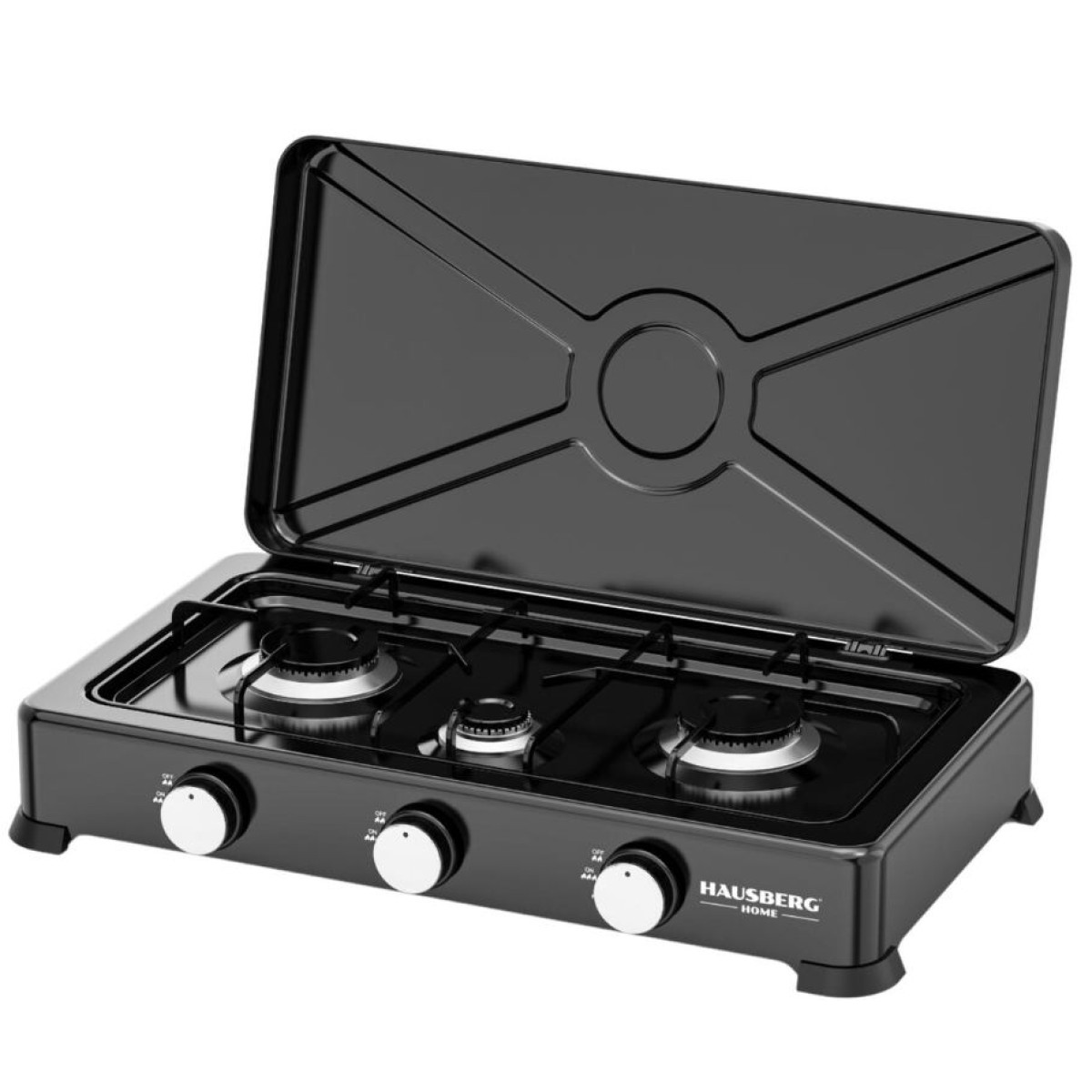 HAUSBERG HB-H403NG Εστία Υγραερίου Με 3 Μάτια BLACK