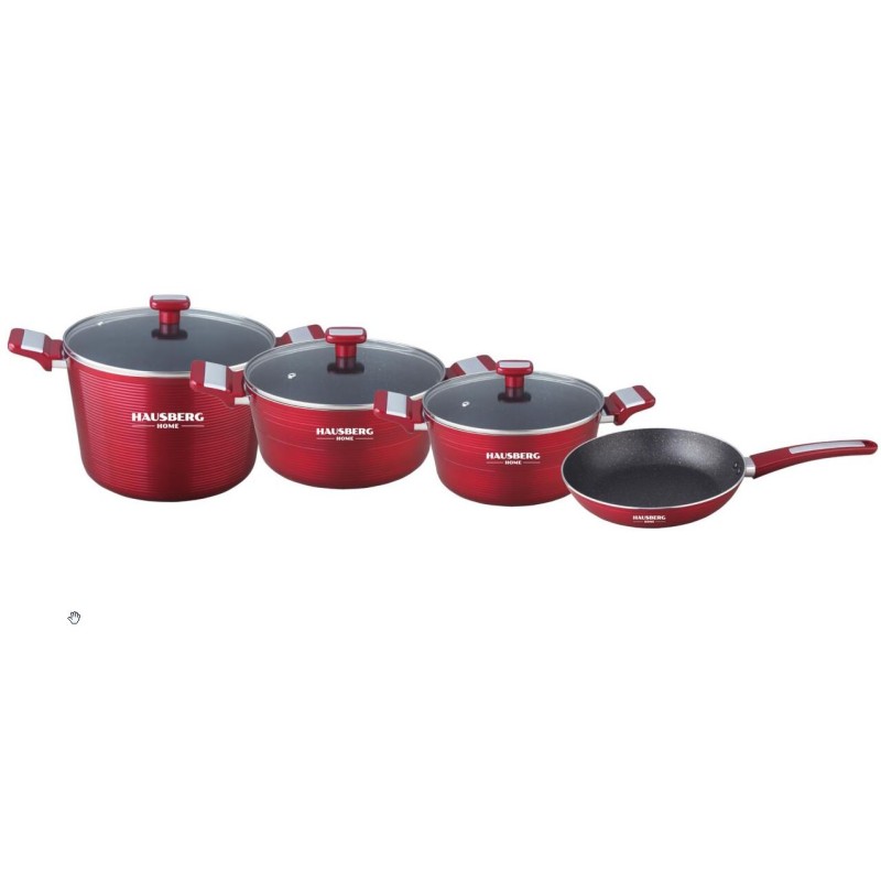 HAUSBERG HB-H760RS COOKWARE ALUMINIUM TEFLON COATED 7 PCS