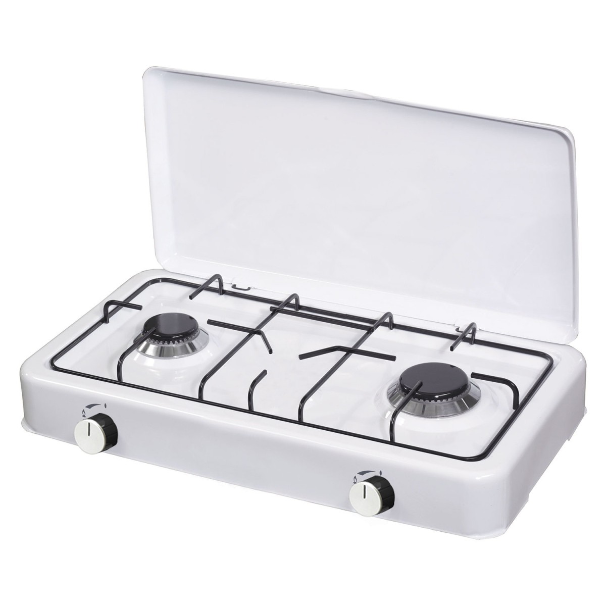 KUMTEL KO-102 WHITE Εστία Υγραερίου με 2 Μάτια