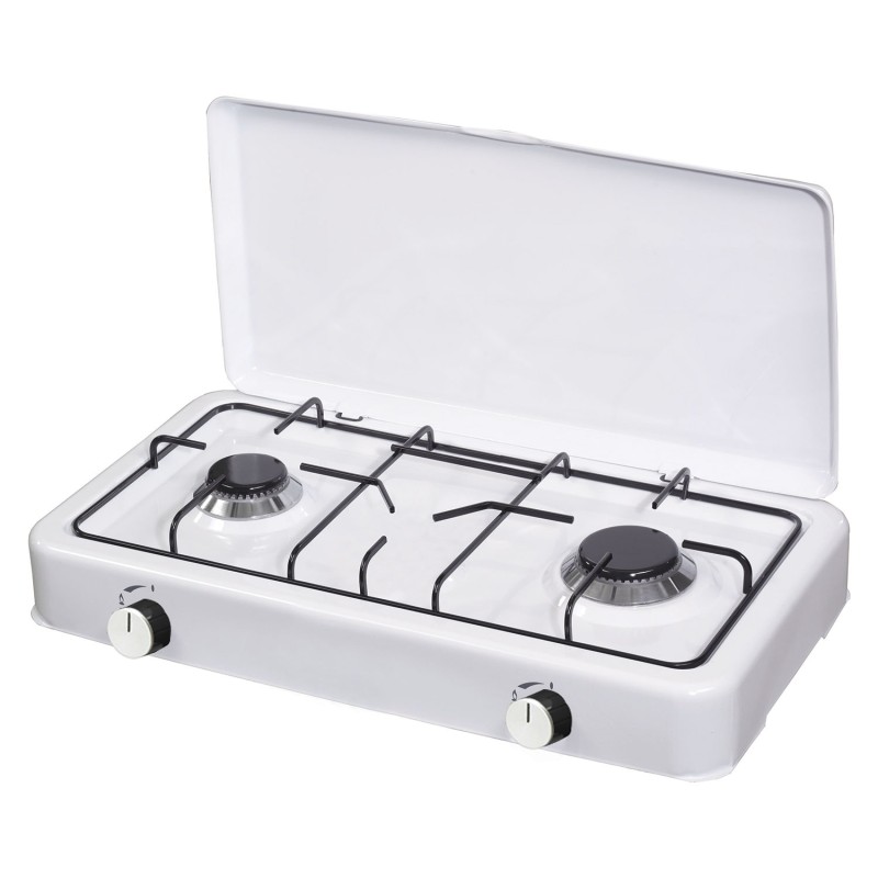 KUMTEL KO-102 WHITE Εστία Υγραερίου με 2 Μάτια