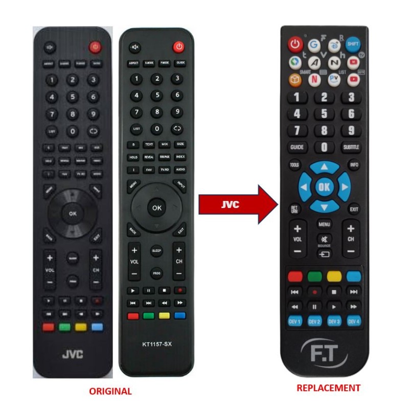 JVC KT-1157 REPLACEMENT REMOTE CONTROL