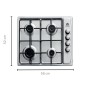 STAYLUX LX-410BF INOX 4 GAS Εντοιχιζόμενη Εστία