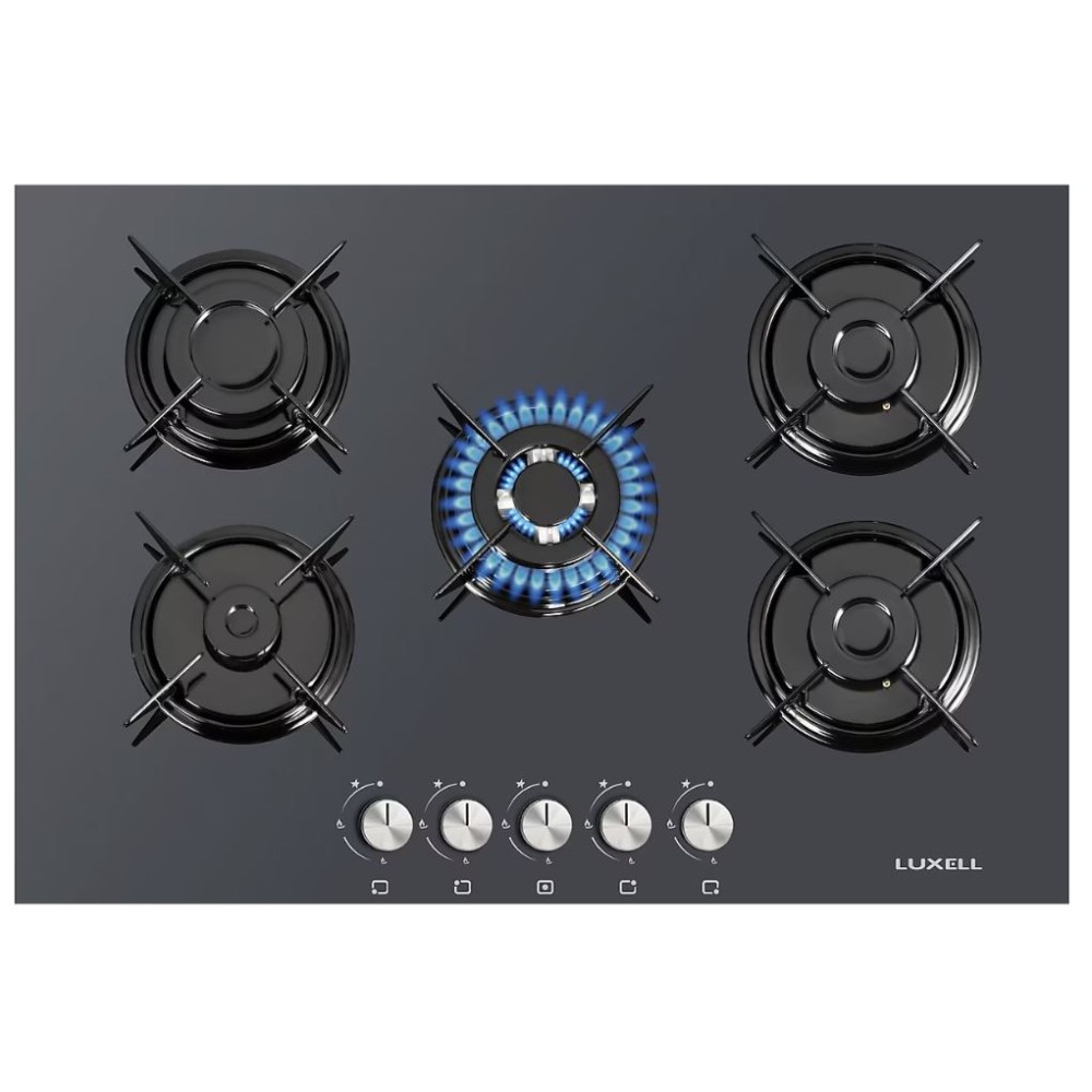 LUXELL C7-50WF Μάυρη Γυάλινη Εντοιχιζόμενη Εστία