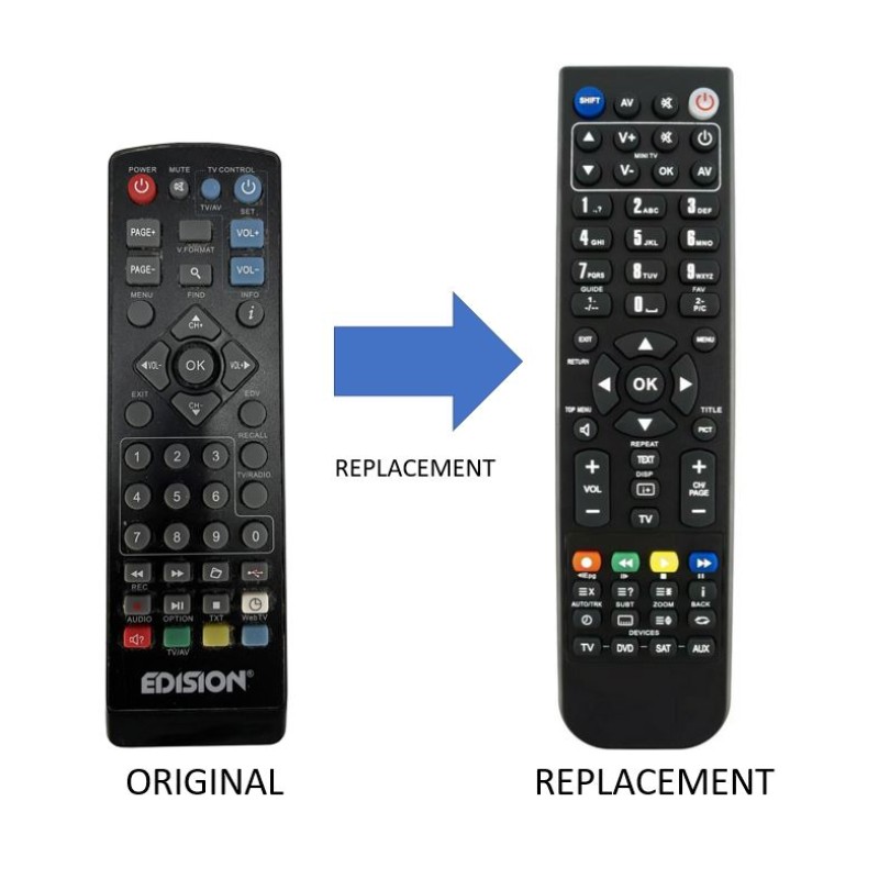 EDISION DVB-S Receivers Replacement Remote Control