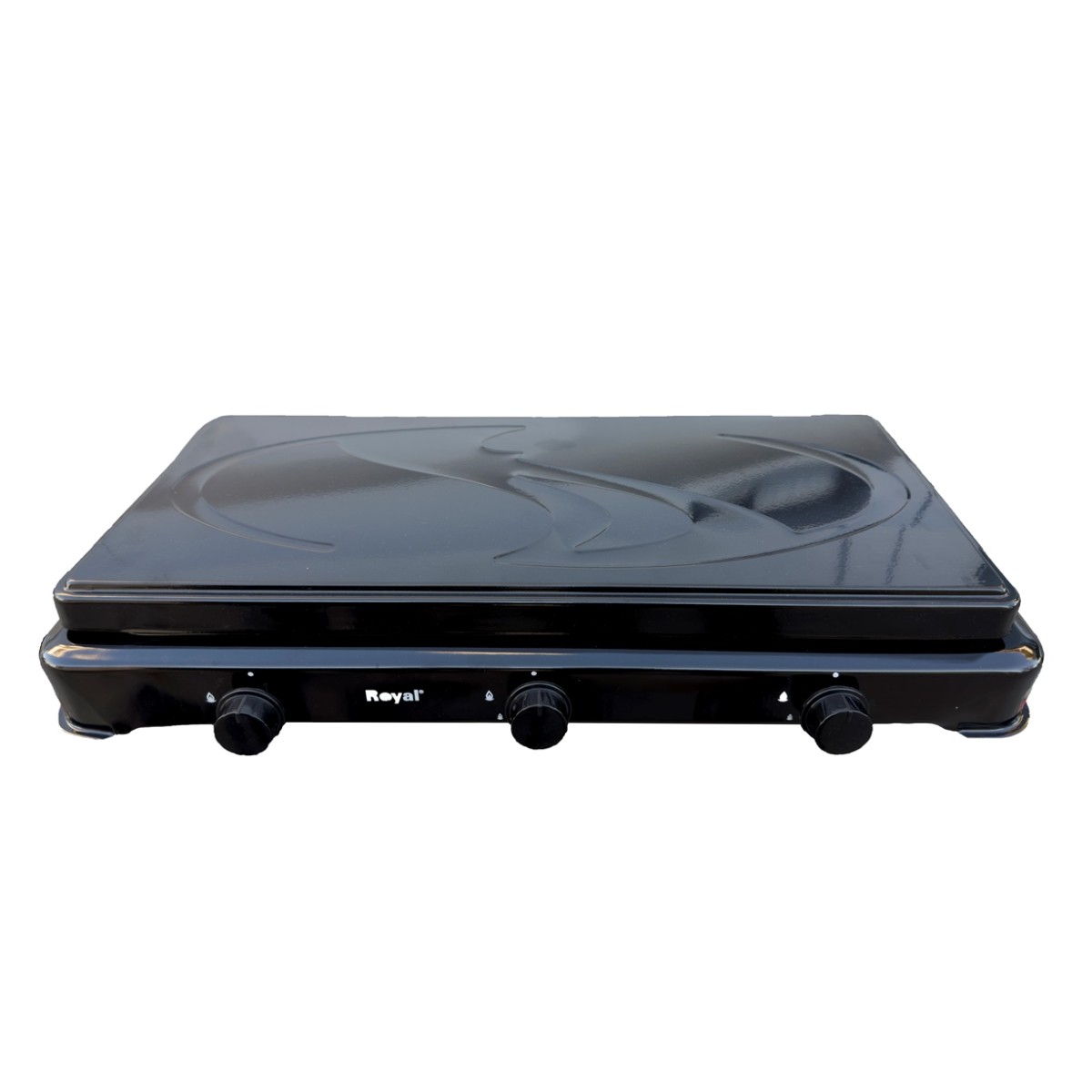 ROYAL OC-38 BLACK Εστία Υγραερίου Με 3 Μάτια