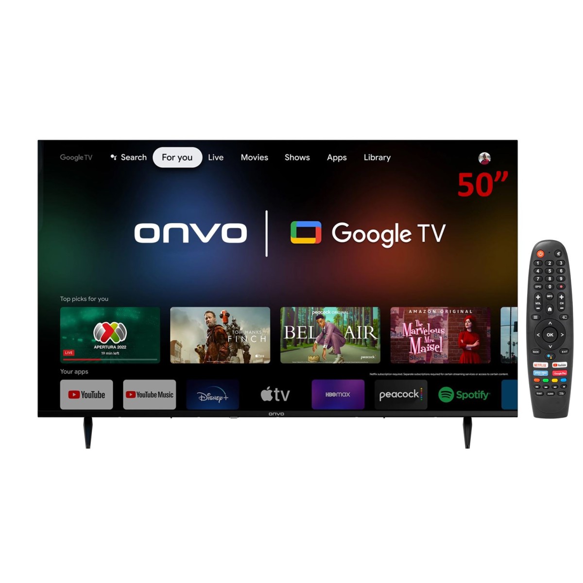 ONVO OV50F950 FRAMELESS ULTRA HD GOOGLE SMART LED TV