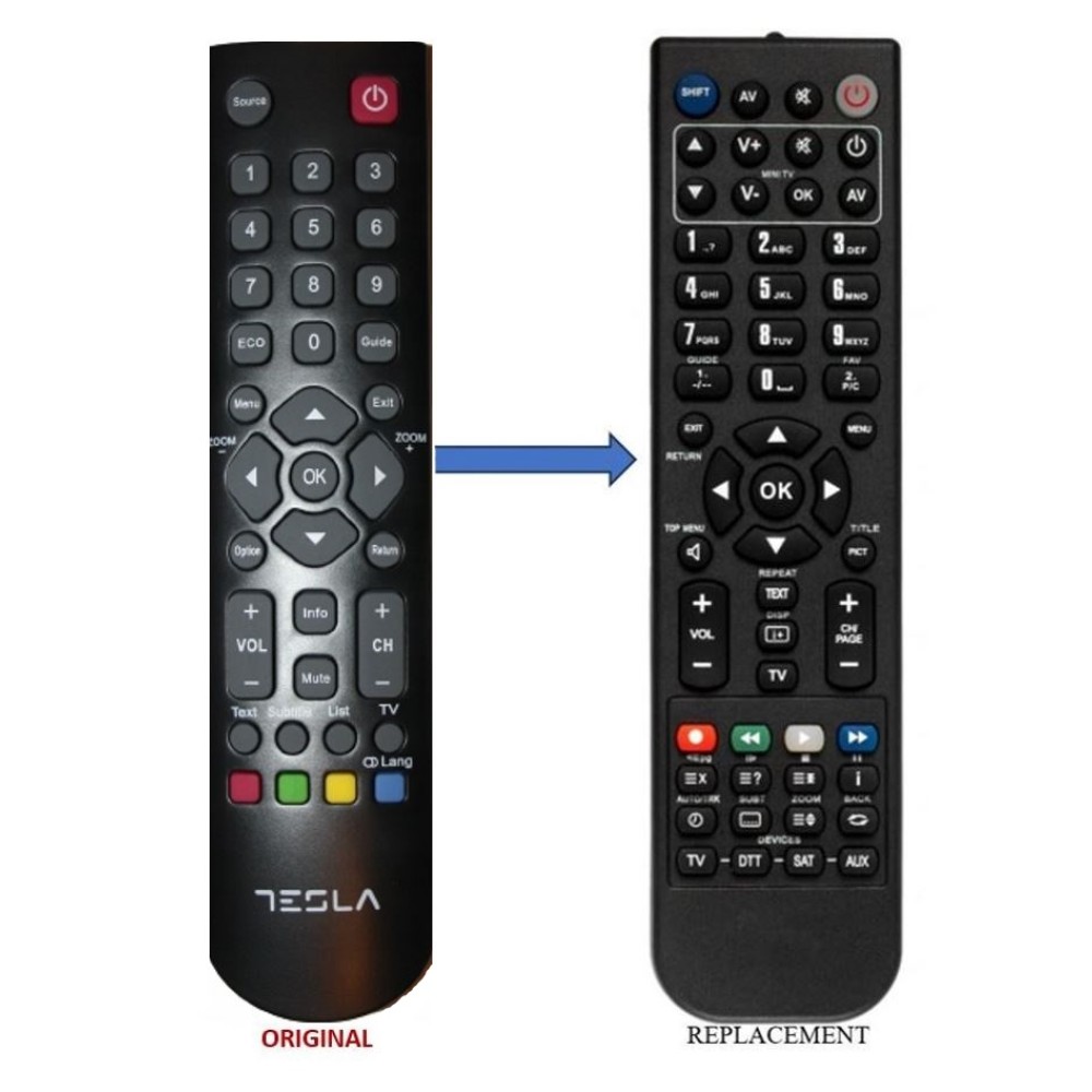 TESLA LED TV REPLACEMENT REMOTE CONTROL