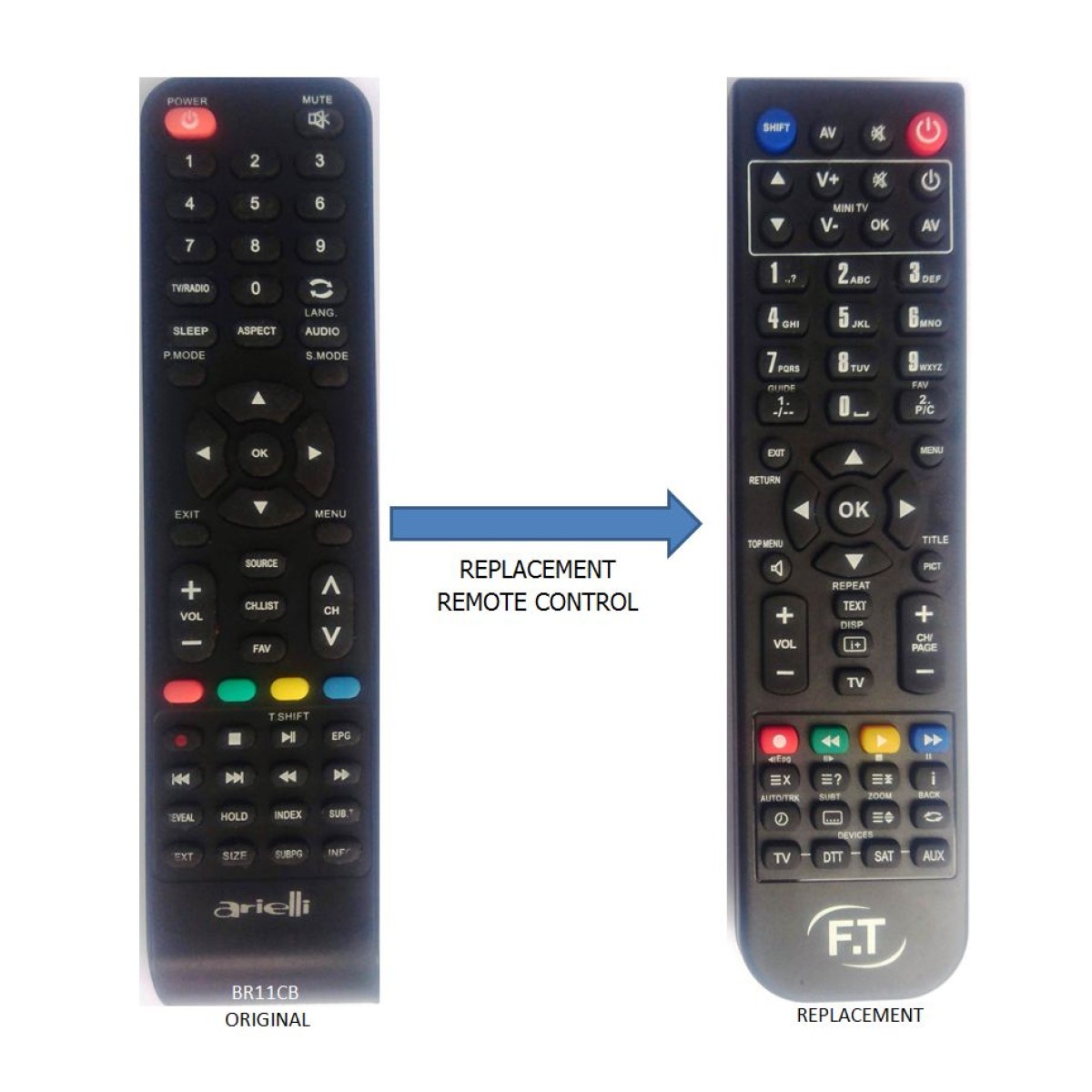 ARIELLI BR-11CB REPLACEMENT REMOTE CONTROL